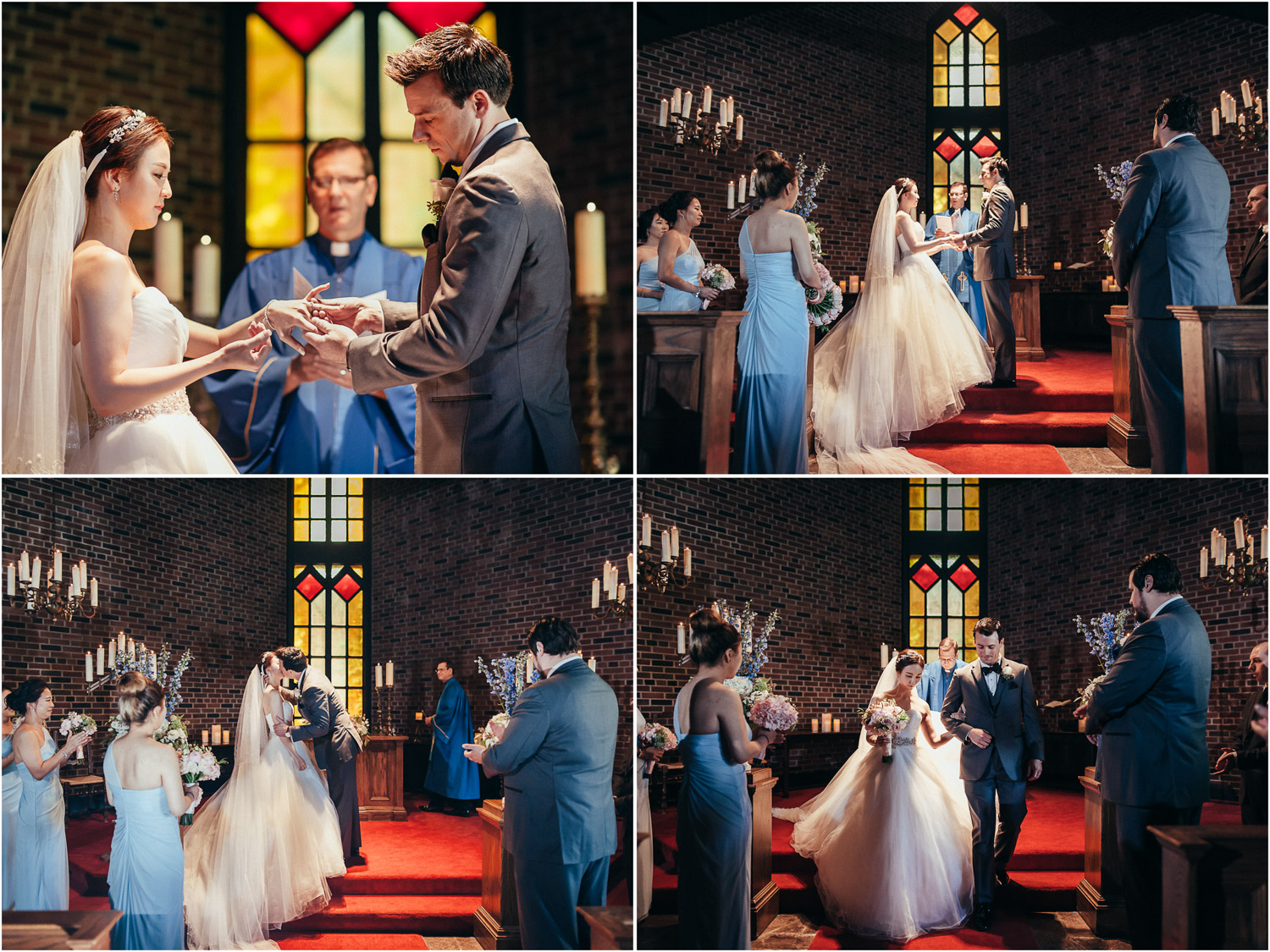 Old Mill Chapel Ceremony ring exchange and first kiss