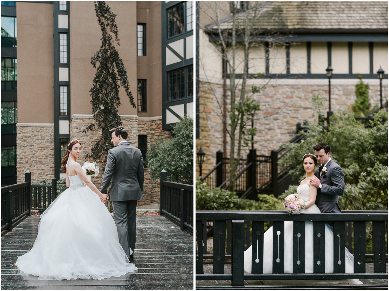 Toronto Old Mill Wedding portrait in wedding garden