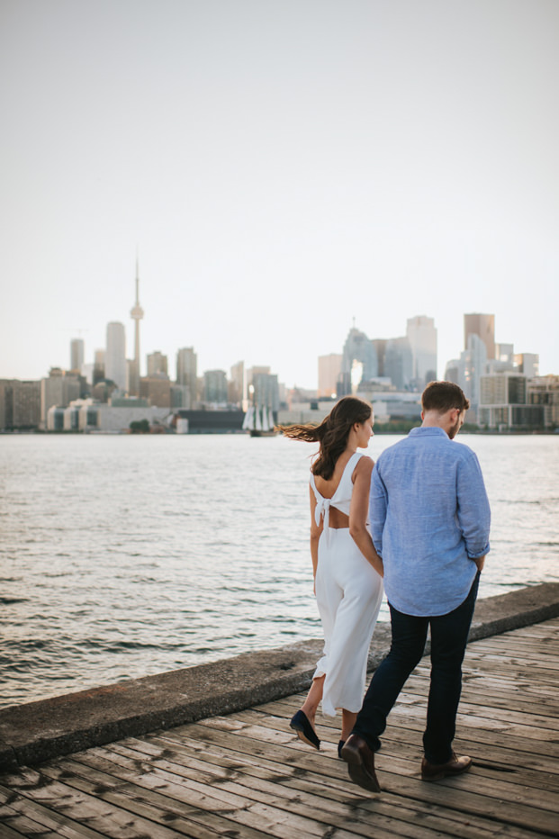 Toronto Polson Pier Engagement Photo