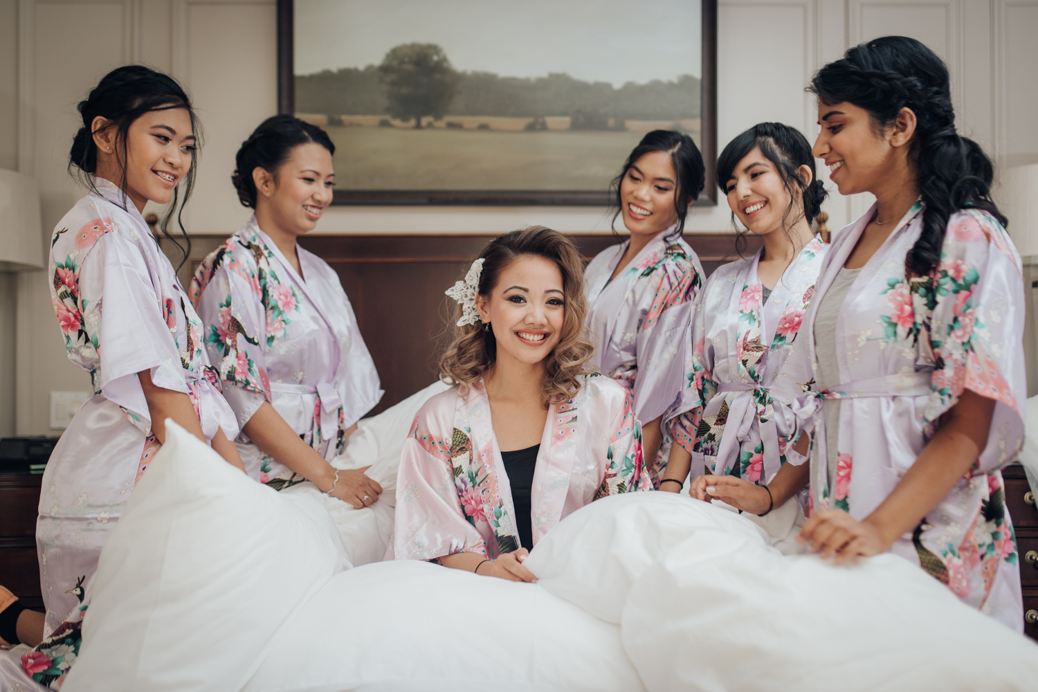 Bride and her bridesmaids at Toronto Windor Arms Hotel Wedding