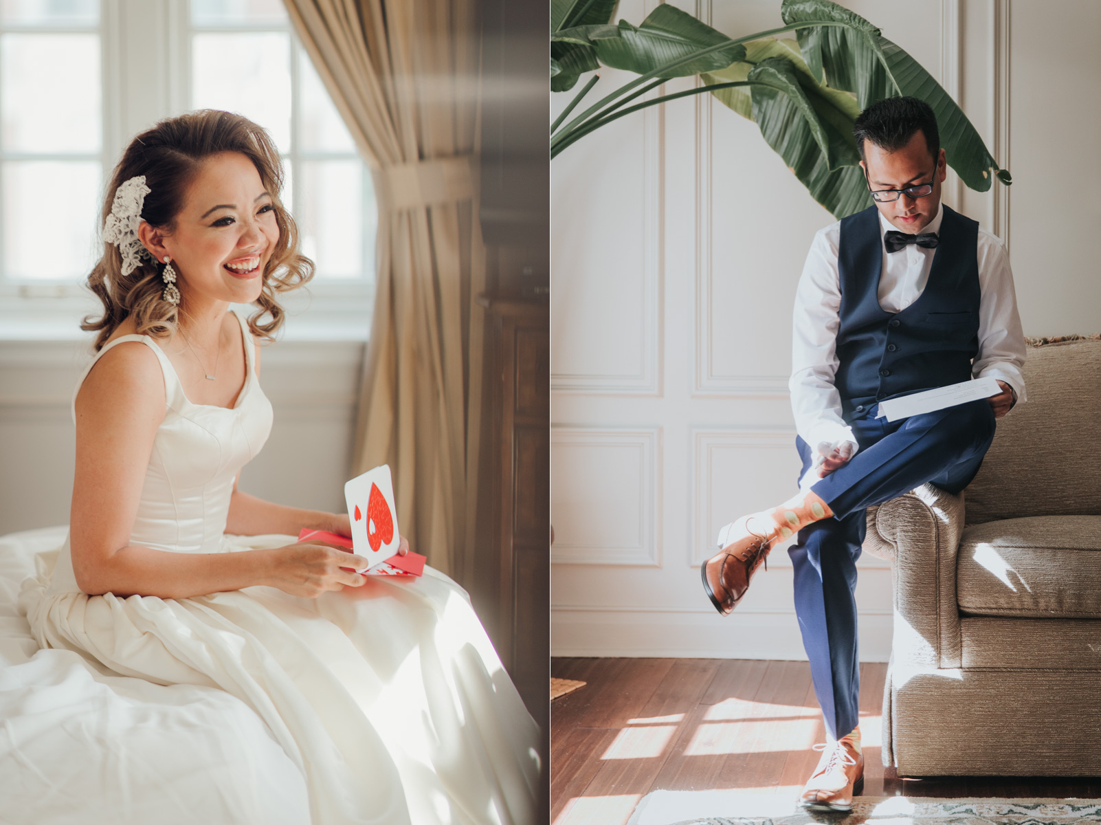Bride and Groom reading each other’s notes at Windsor Arms Hotel Toronto