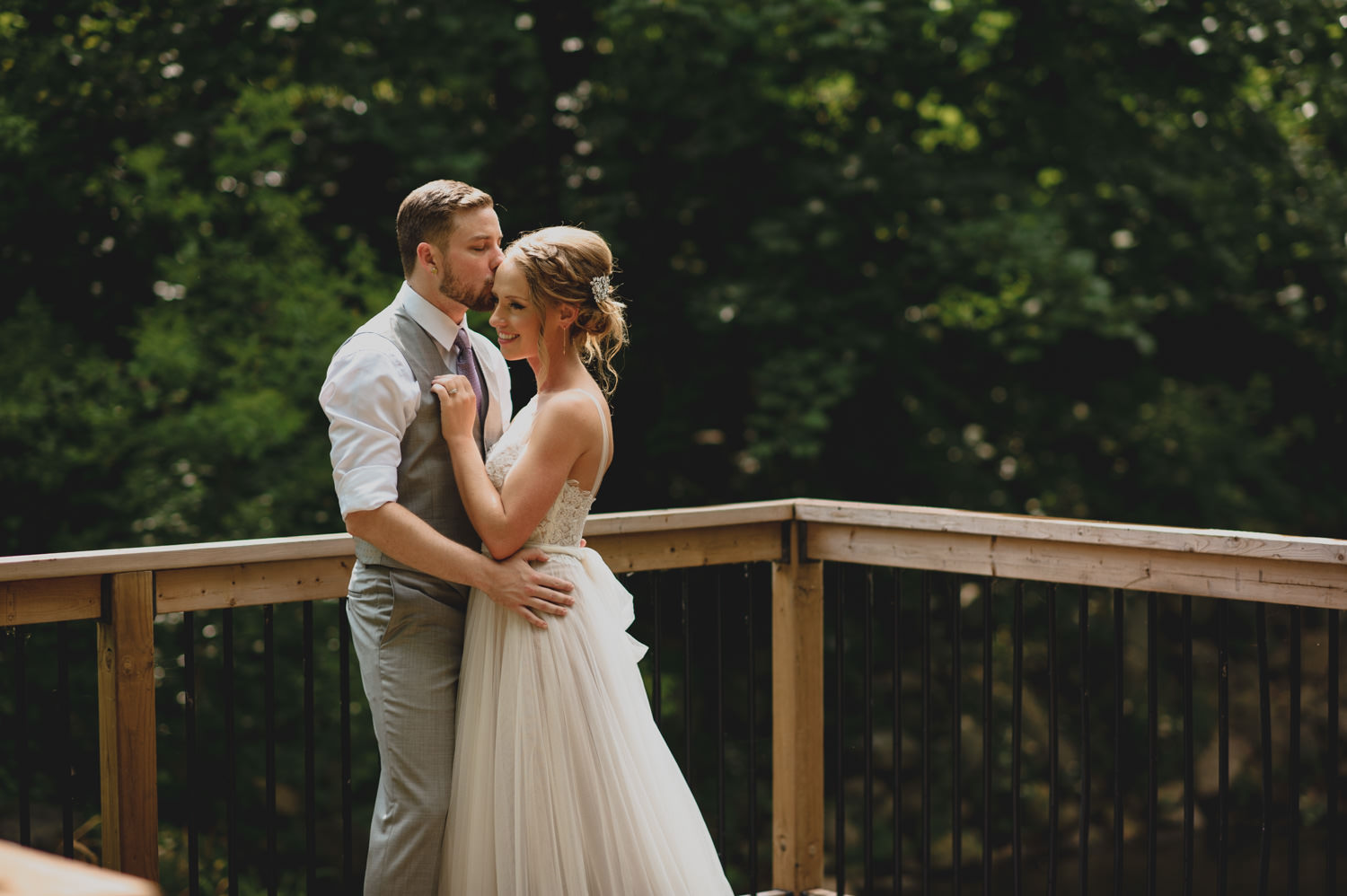 Elm Hurst Inn Wedding rainy Bridal and Groom Portrait