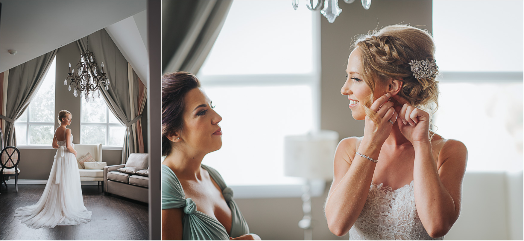 Bride getting ready at the Elm Hurst Inn