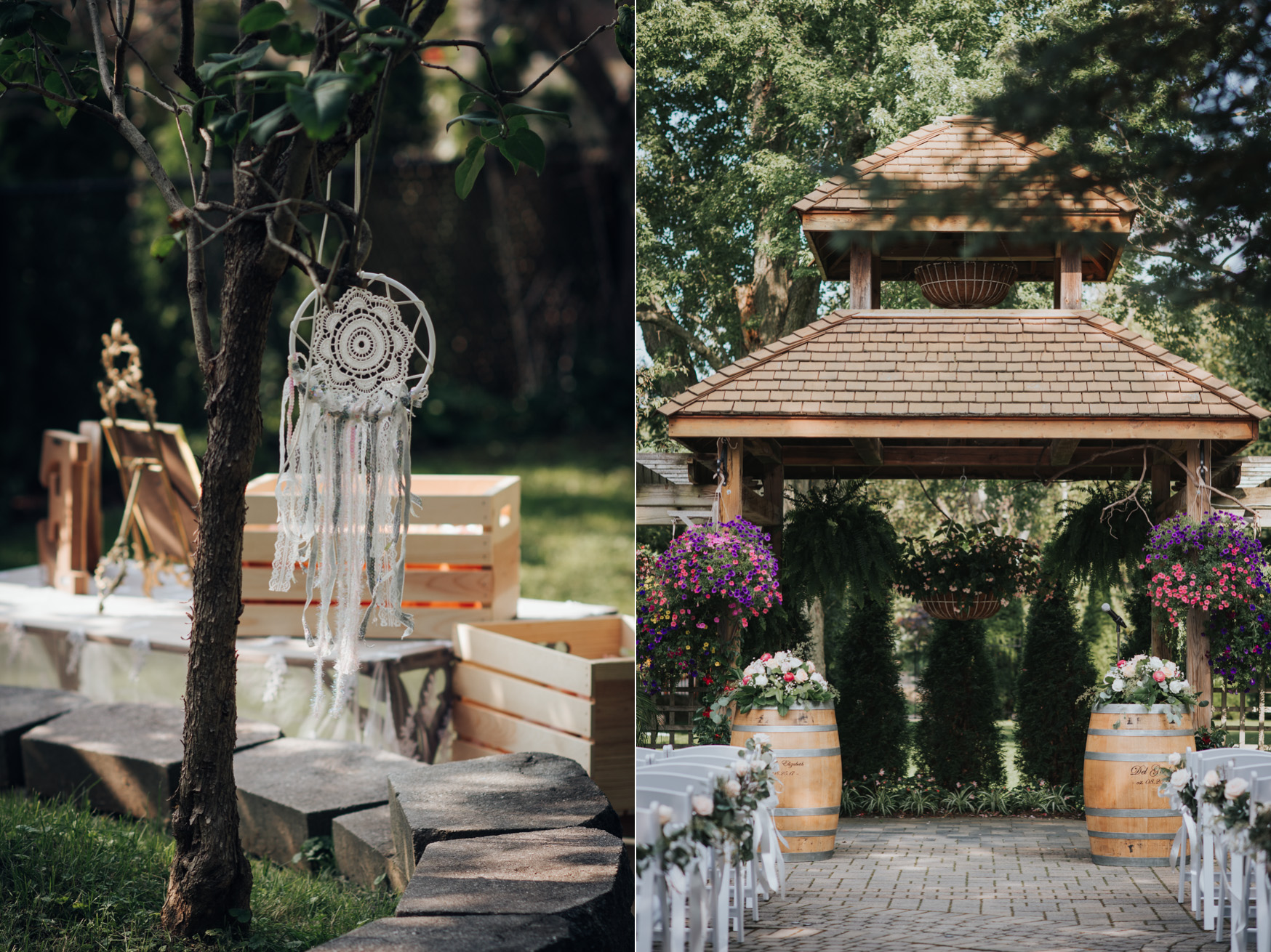 Beautiful Madsens Greenhouse wedding outdoor ceremony decor details