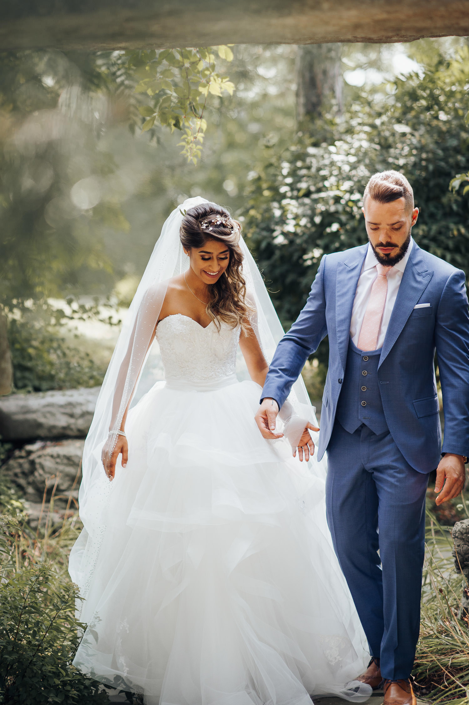 Toronto Garden Wedding Photography with a photo journalistic portrait