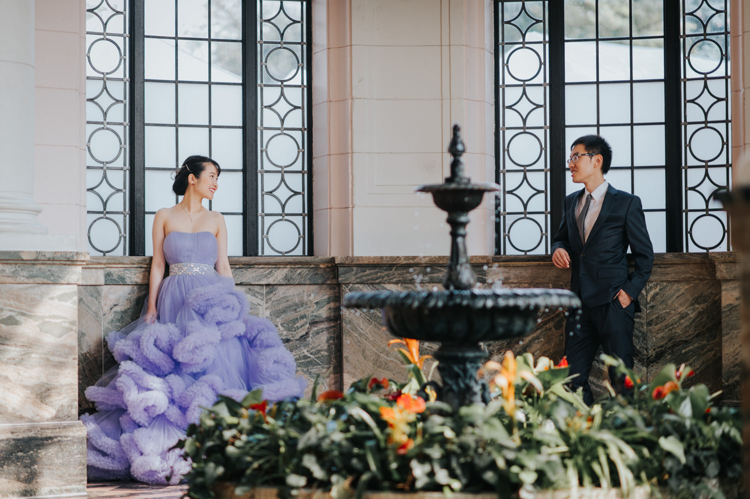 Fountain and Marble at the Casa loma wedding