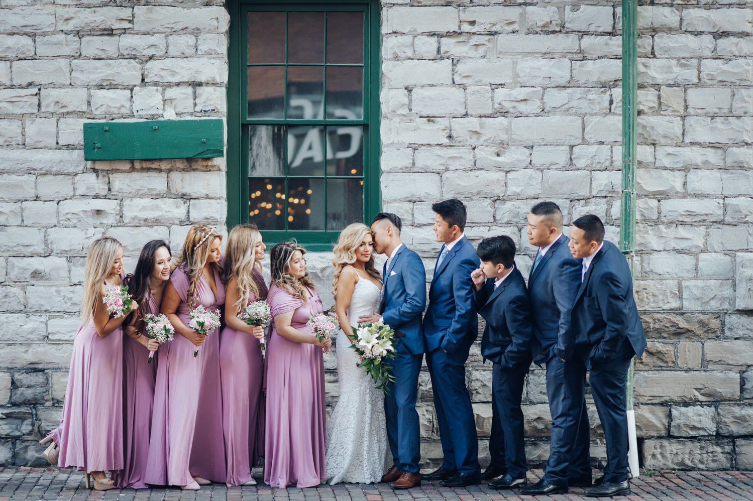 A Distillery District Wedding with the wedding party