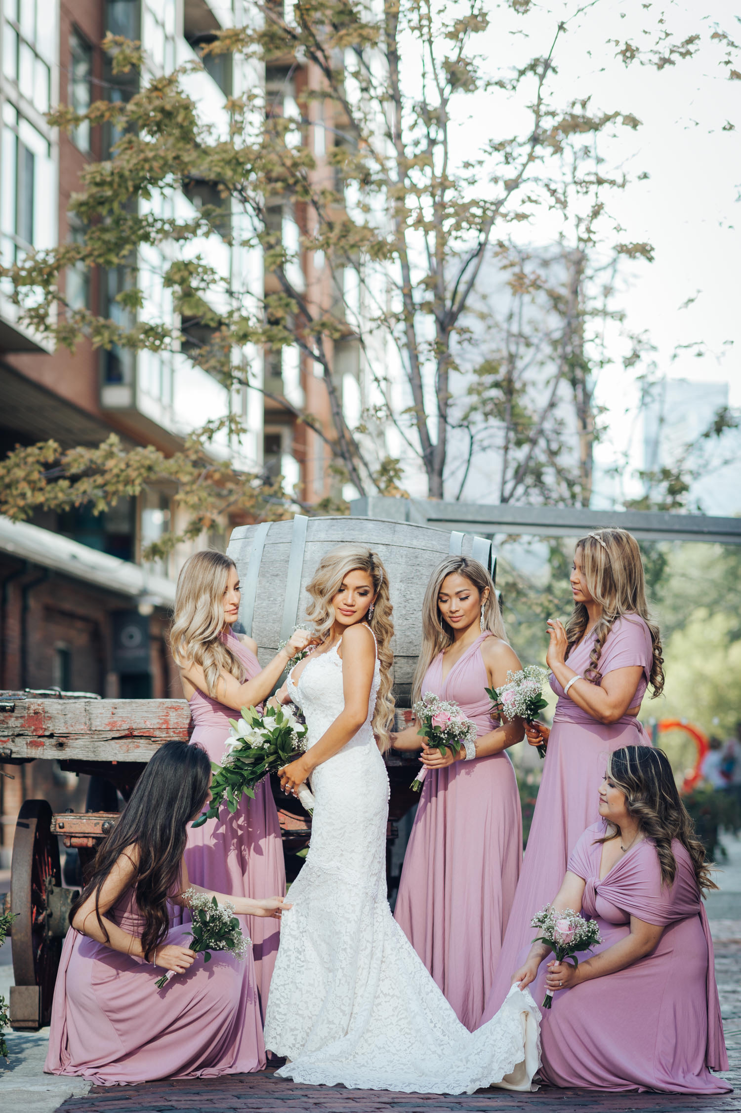 Wedding at the Distillery District featuring Cute Bridesmaids Photos
