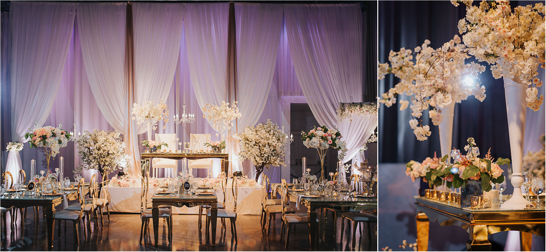 Liberty Grand Artifacts Room Wedding Reception Sweetheart Tables