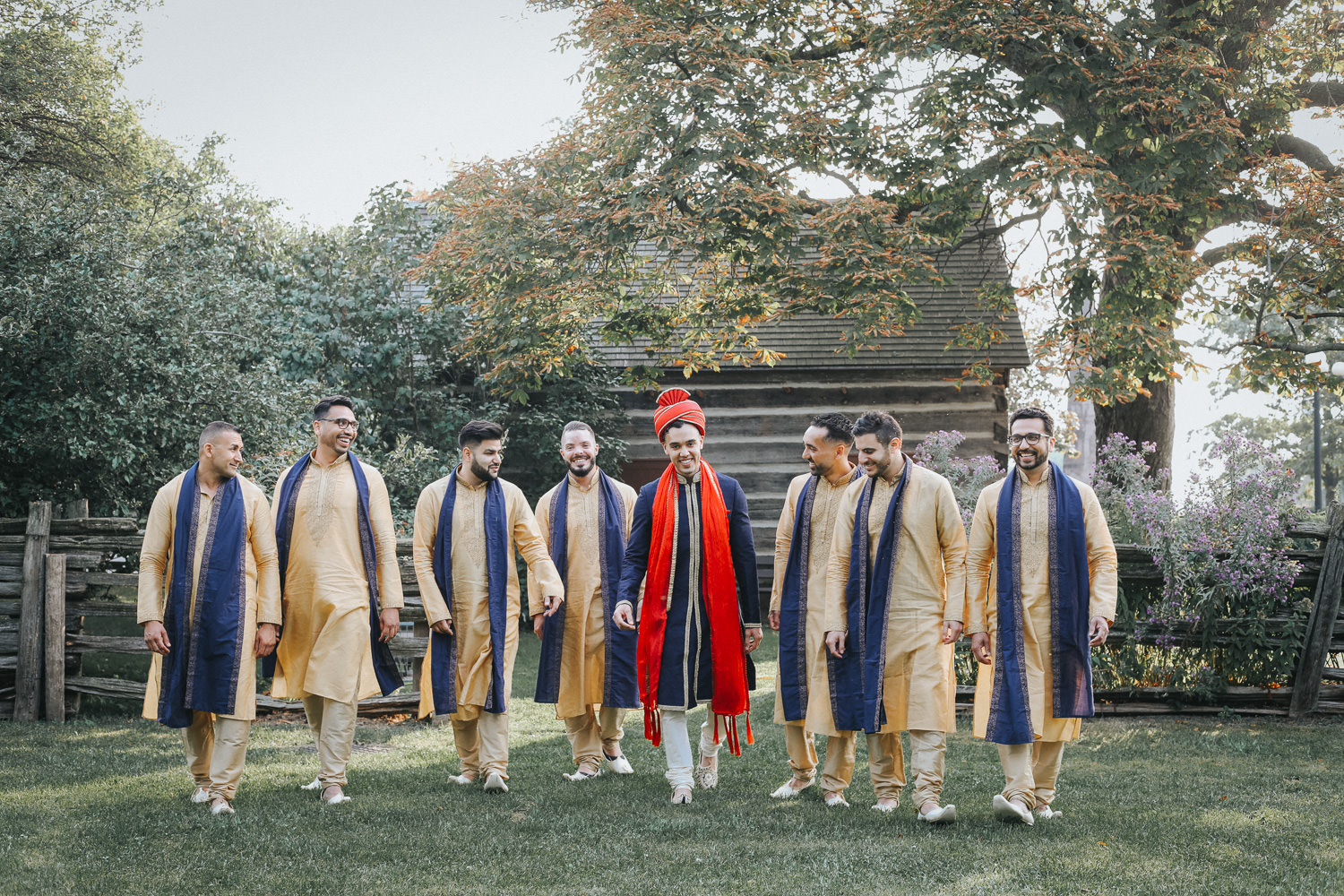 Toronto Lakeshore Wedding Photo with Groomsmen