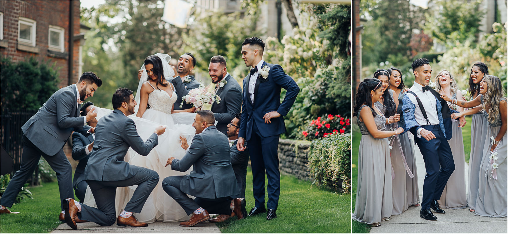 Toronto Victoria University Wedding Party Photo