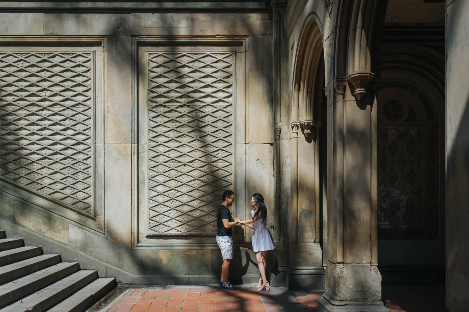 Engagement Photo Shoot at Central Park's Lower Passage