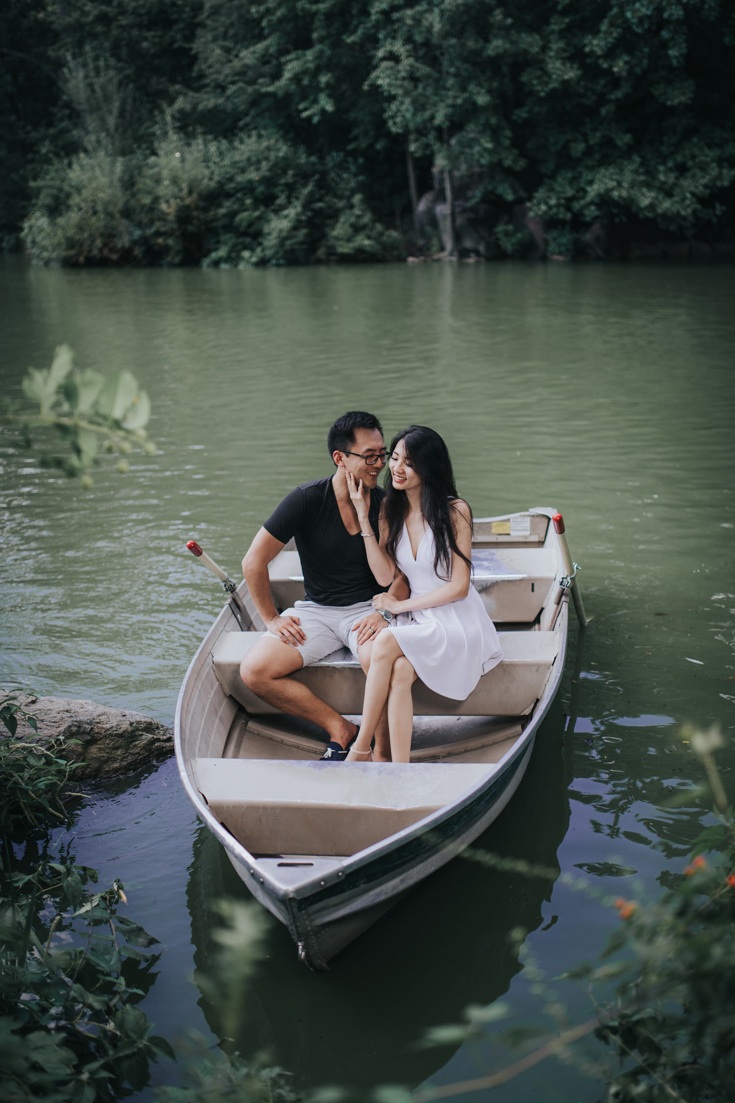 Central Park Row Boat Engagement Session