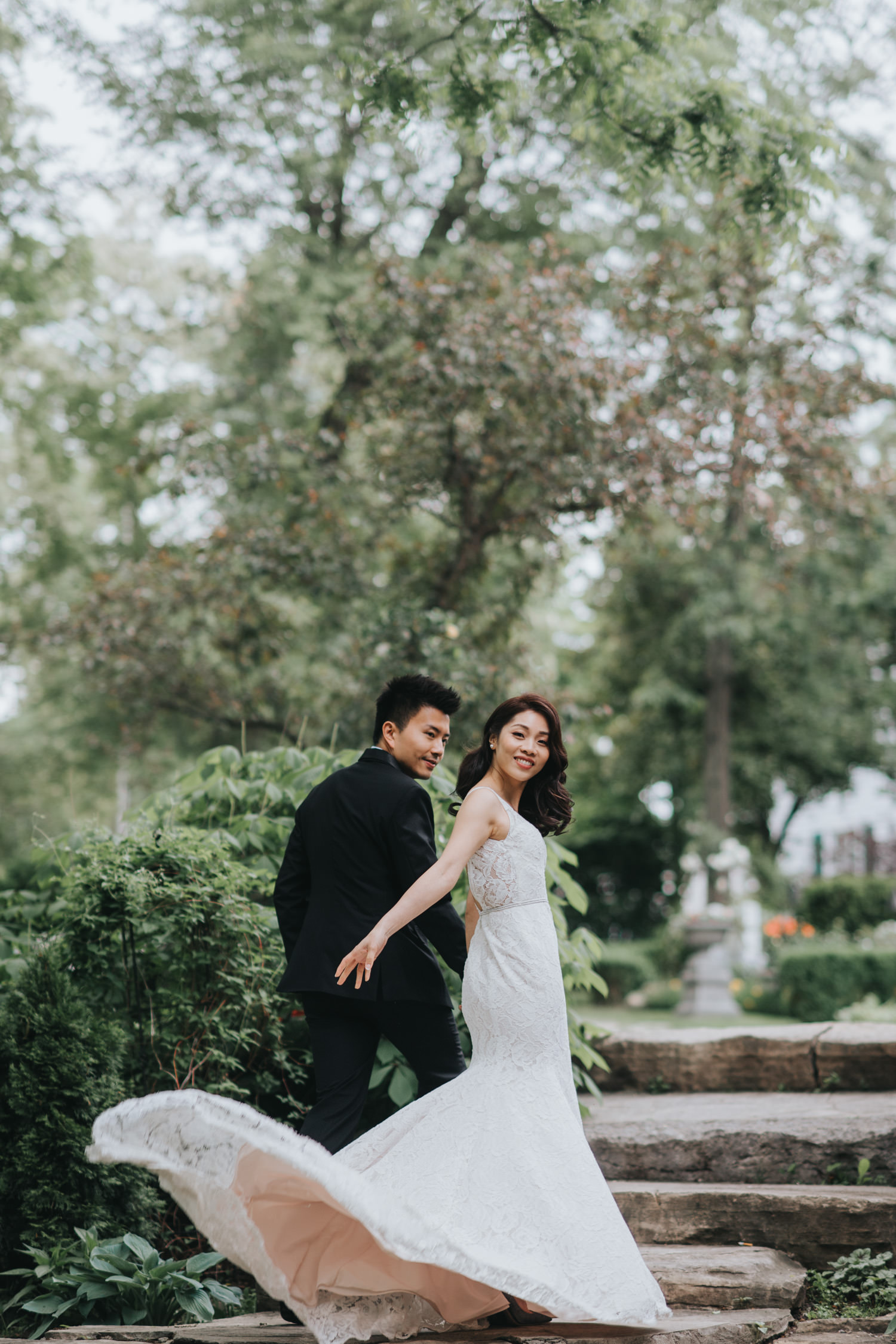 Doctor's House wedding ceremony outdoor portrait wedding dress