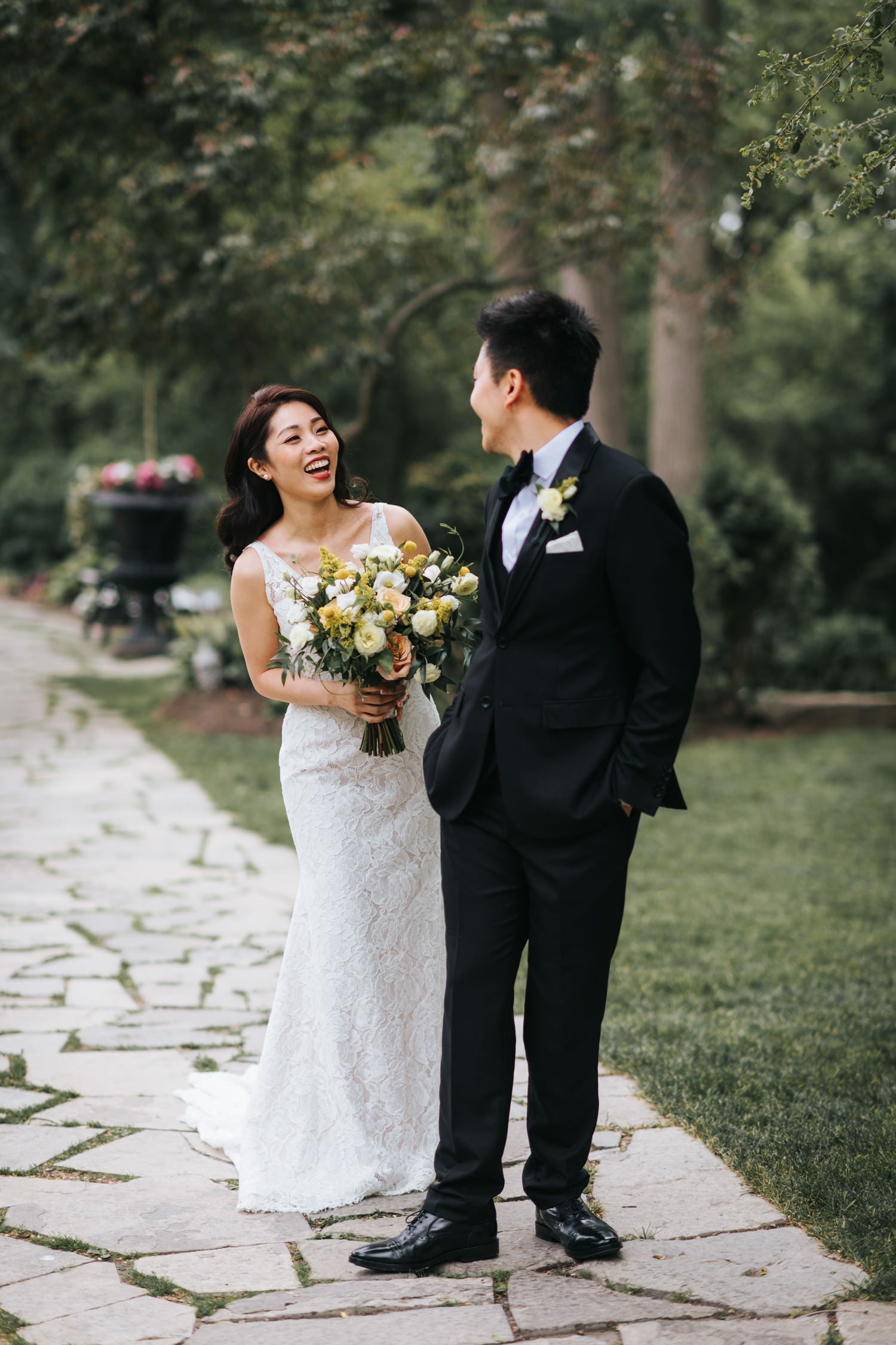 First look wedding photo at the Doctor's House Kleinburg