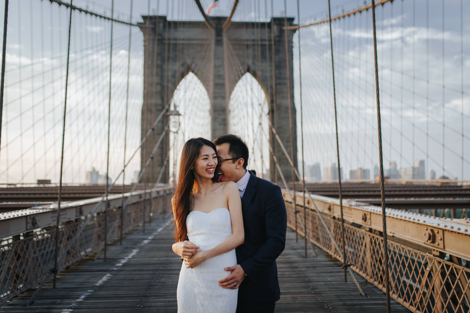 New York Engagement Photo Session on the Brooklyn Bridge