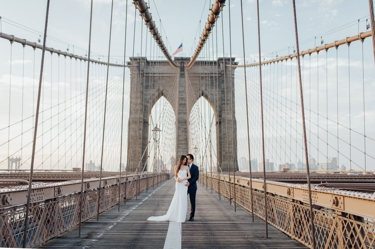 Pre-Wedding Photography Session at the Brooklyn Bridge in New York