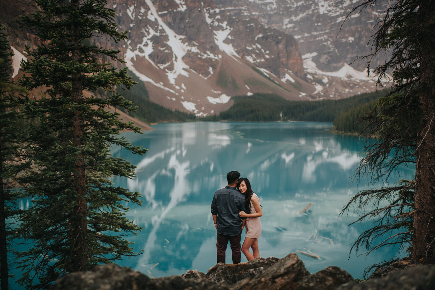 Banff Moraine Lake Lodge Engagement Wedding