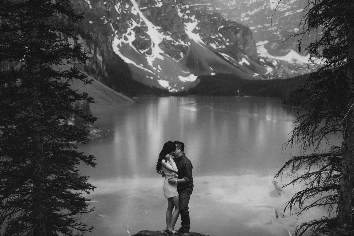 Moraine Lake Banff Canada Engagement Wedding Photo