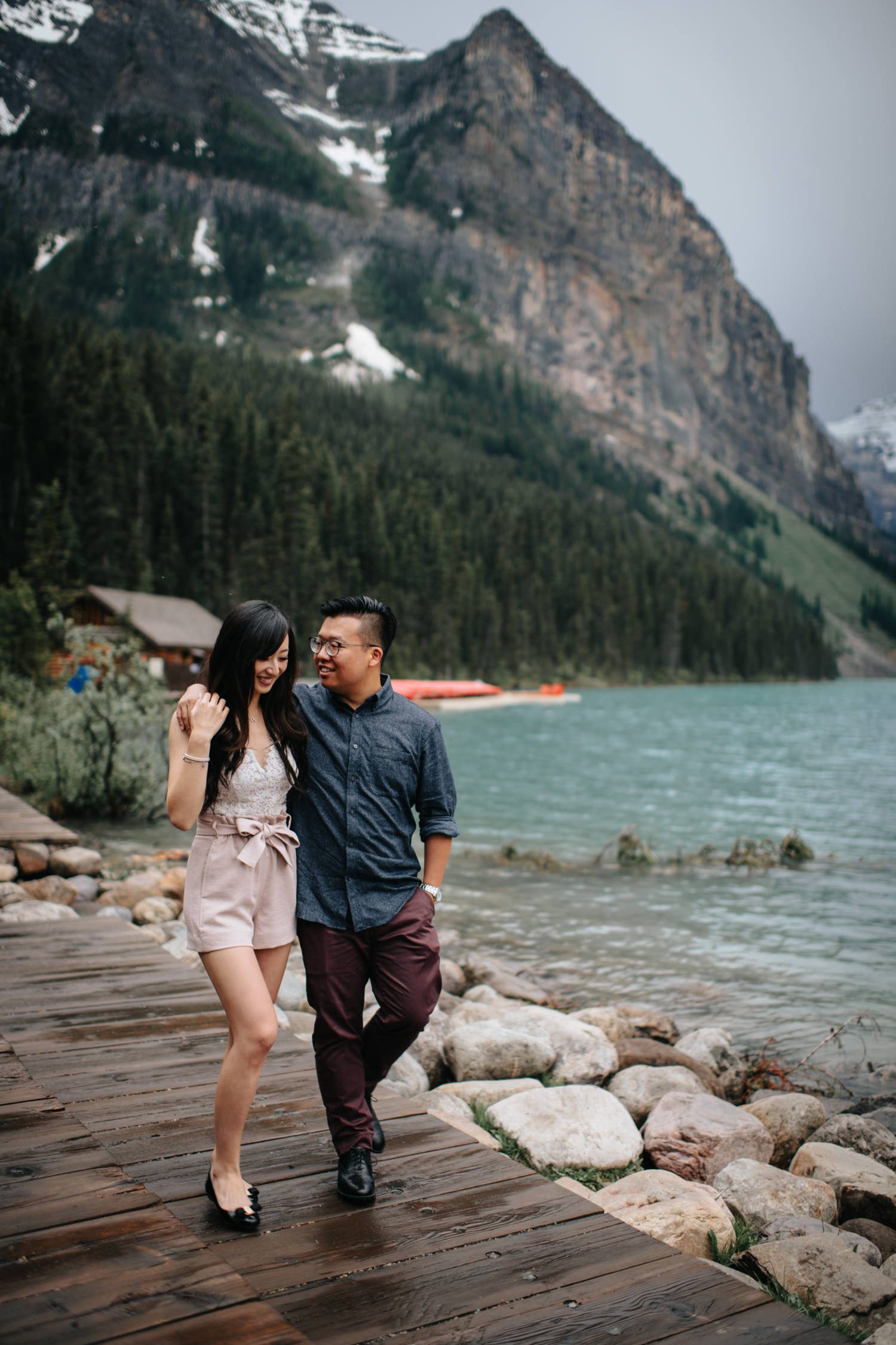 lake louise boathouse engagement