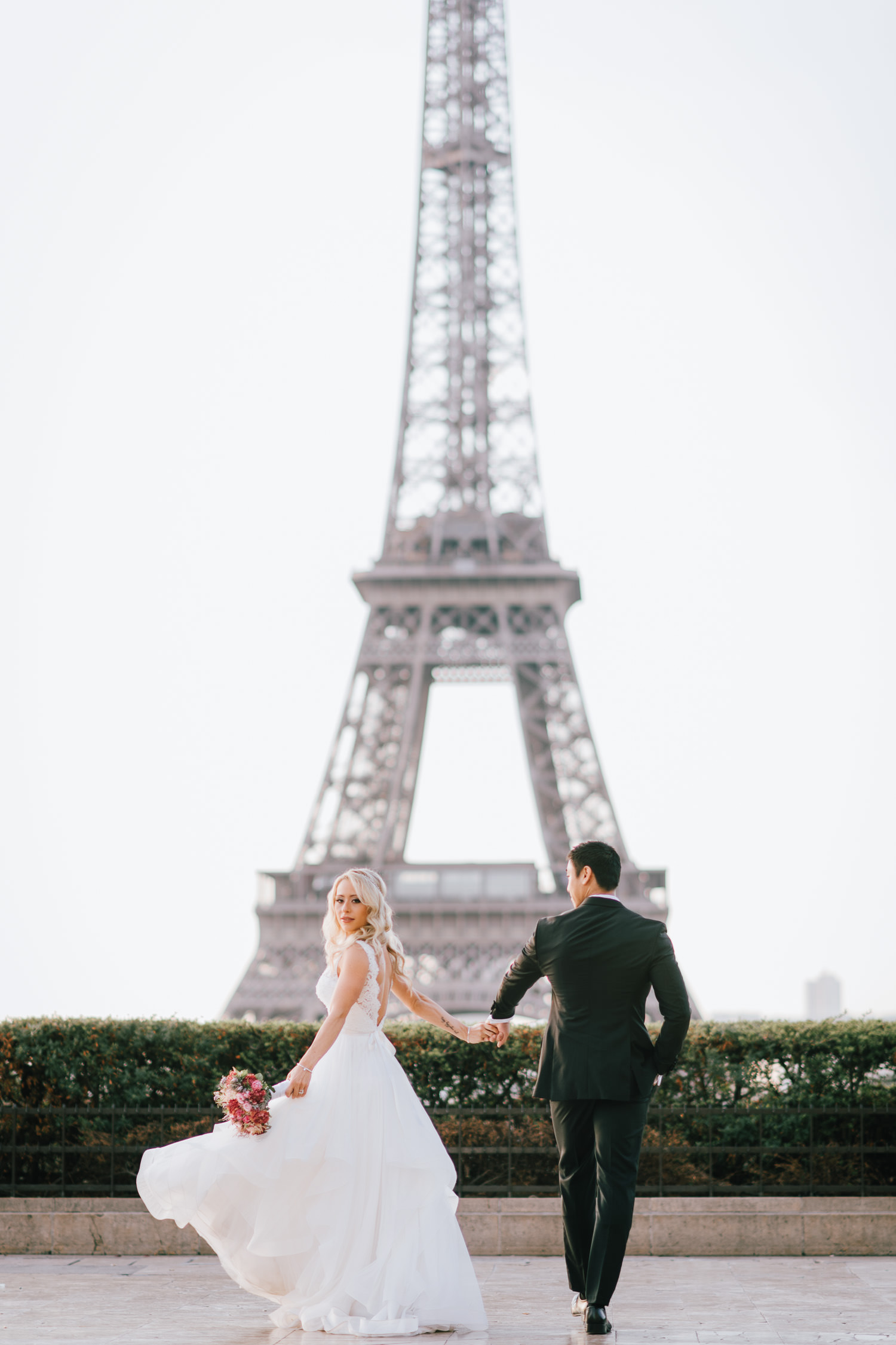 Modern Paris Elopement at Tracodero