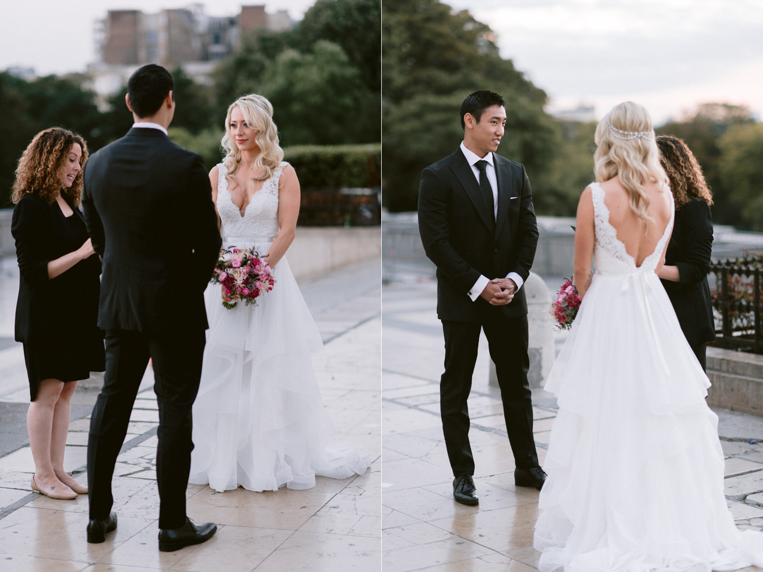 Paris elopement eiffel tower wedding ceremony photo