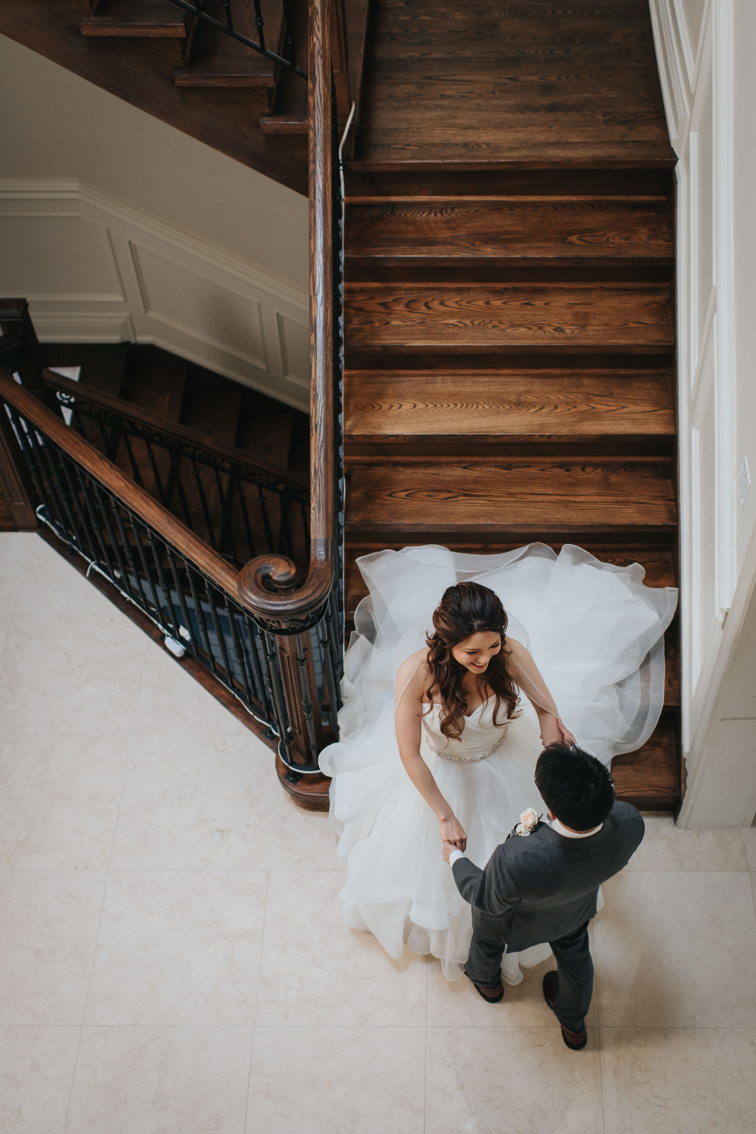 Toronto wedding bride groom first reveal at groom's house