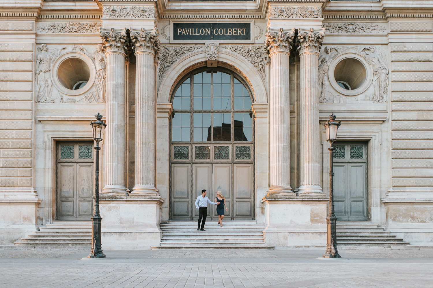 Pavillon Colbert elopement photo beside Louvre in Paris