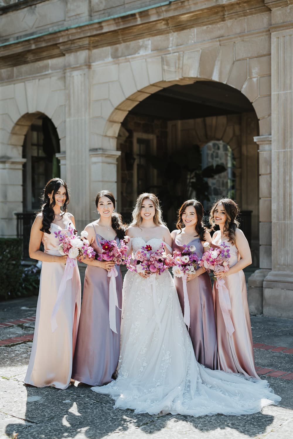 Bride and her bridesmaids portrait