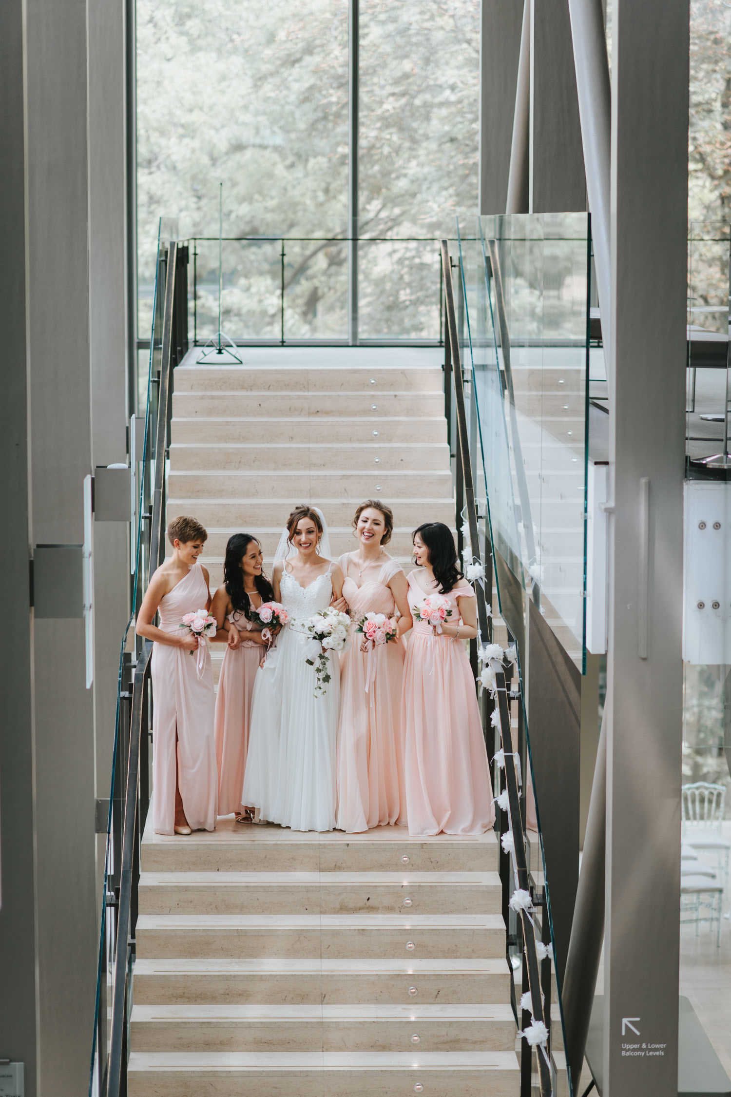 Toronto Royal Conservatory of Music Wedding Bridal Party at the Staircase
