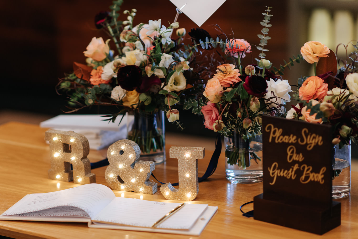 Canoe Restaurant Reception Signing Table Details