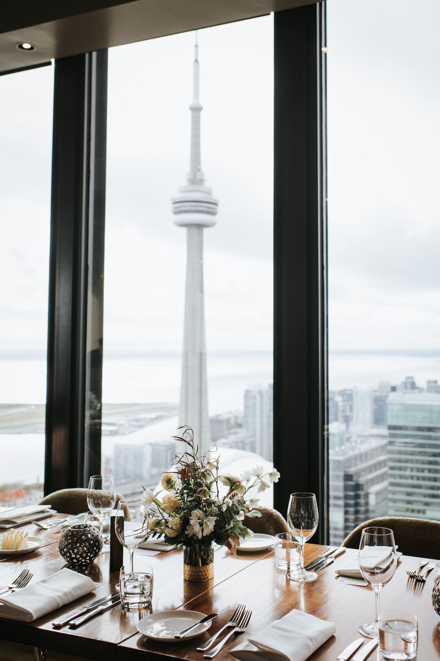 Canoe Restaurant Reception with view of Toronto