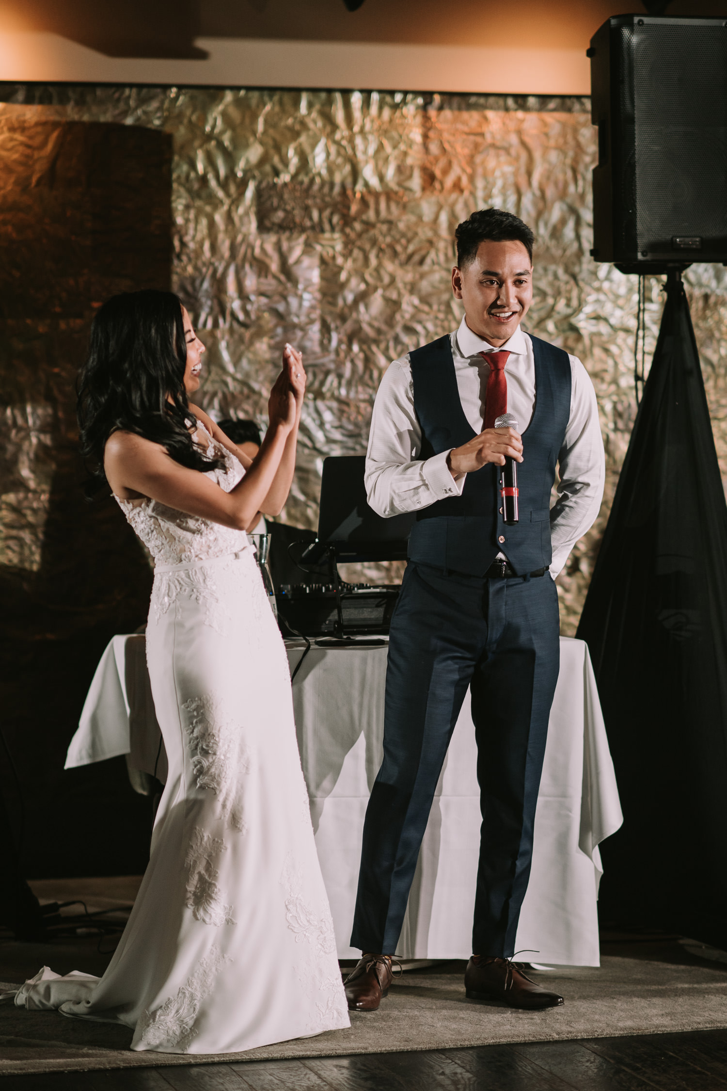 Canoe Restaurant Wedding Reception Bride and Groom Speech