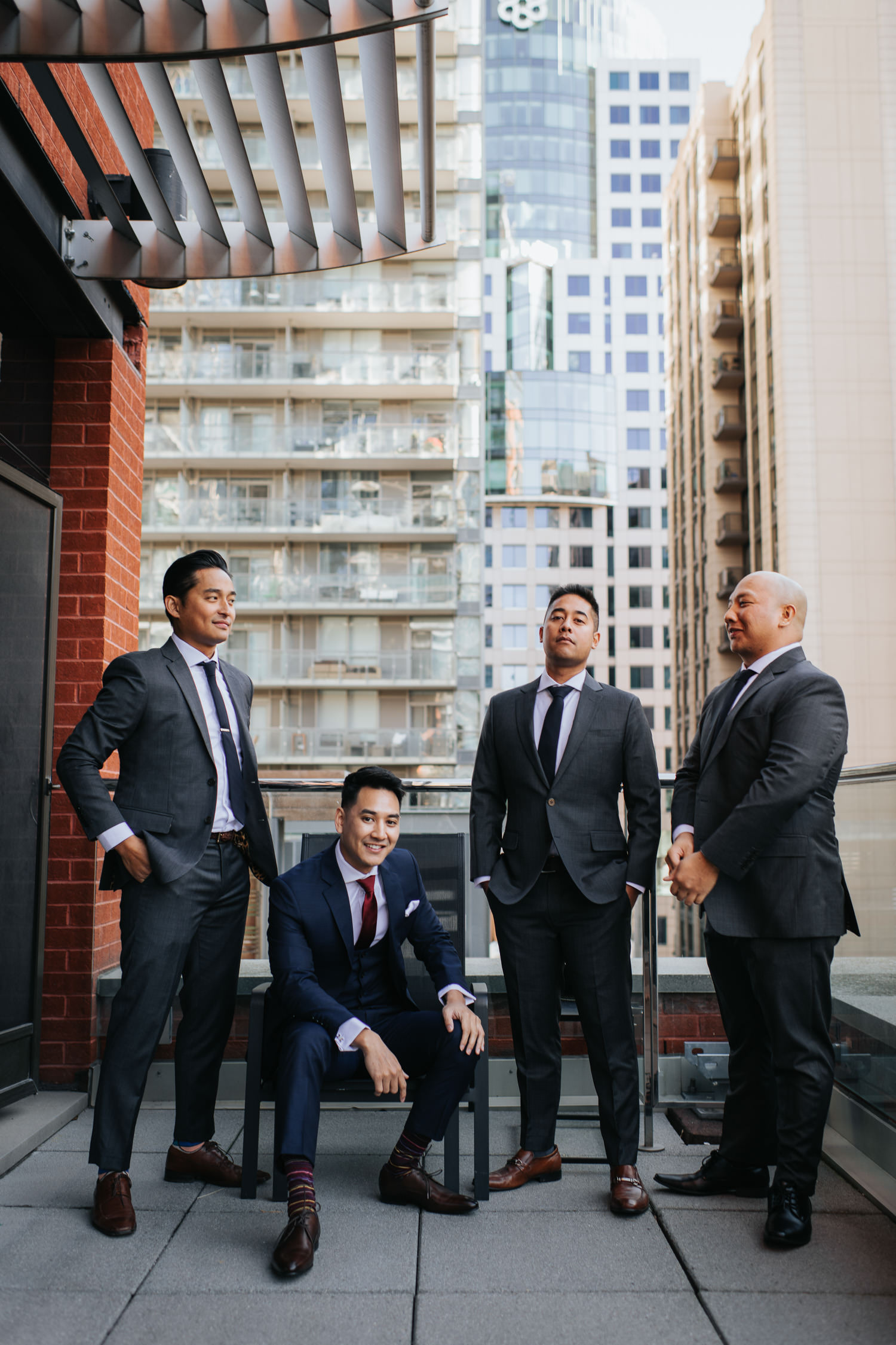 Groom and Groomsmen Portrait at Le Germain on Mercer