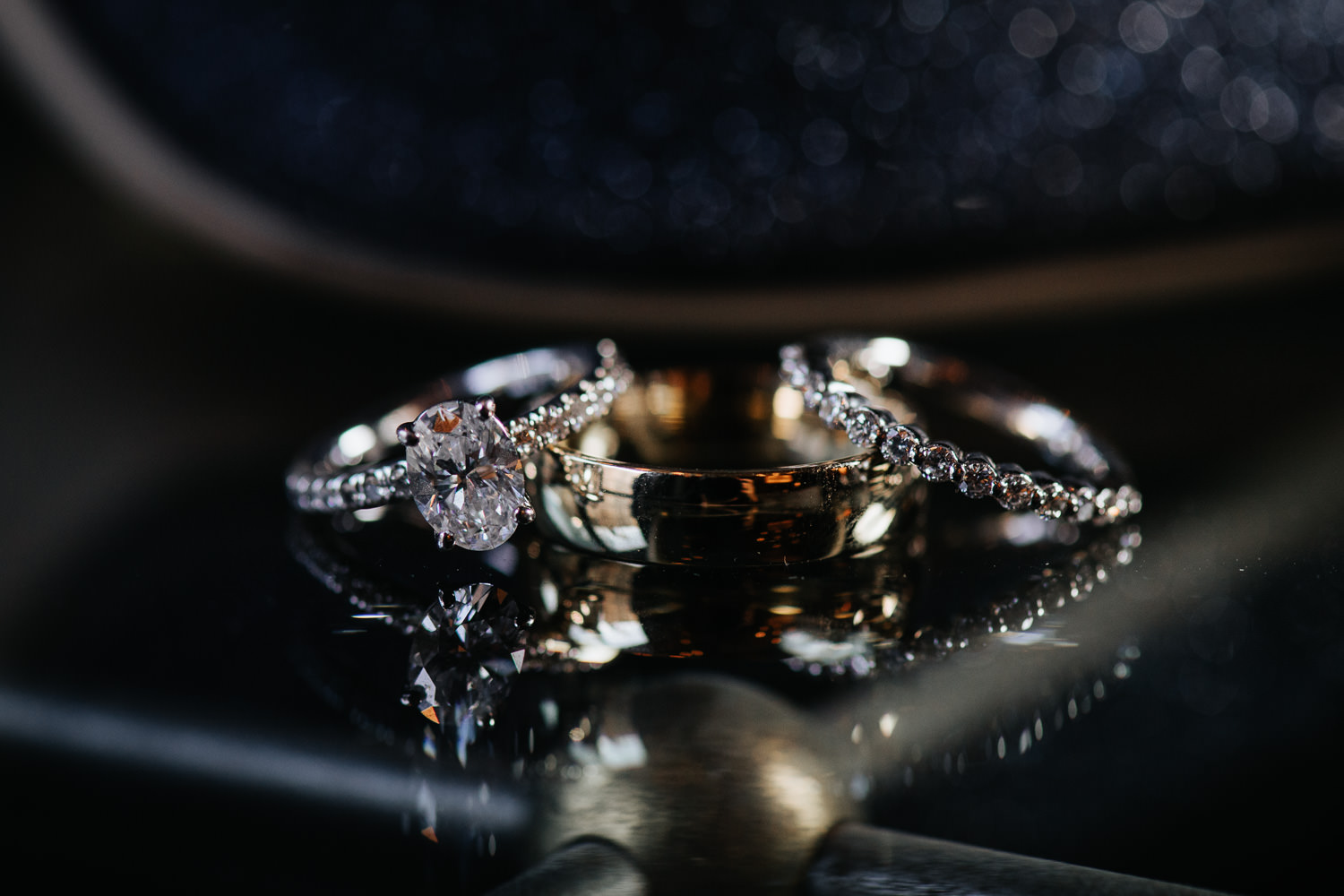 Toronto Wedding Detail Photo with wedding bands, engagement rings and shoes