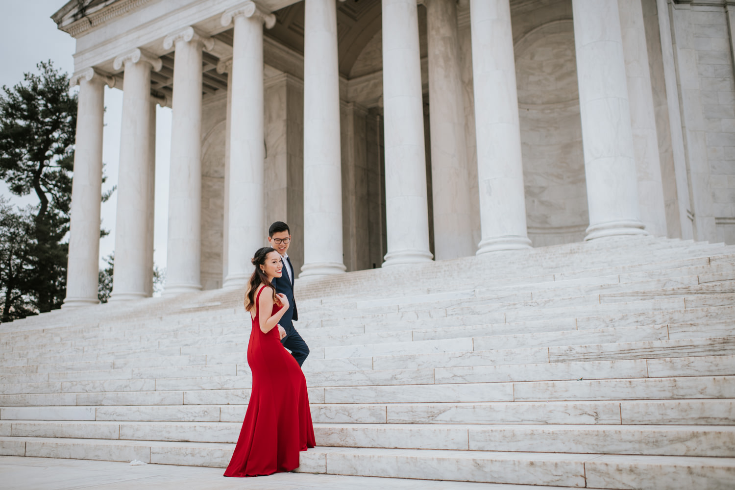 Jefferson Memorial Engagement Photo