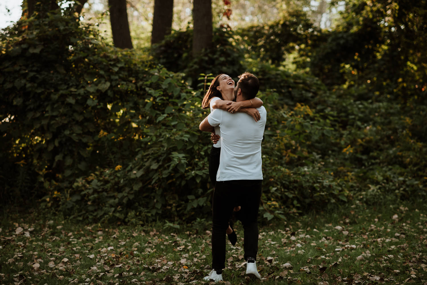 Cherry Beach outdoor engagement shoot in the woods