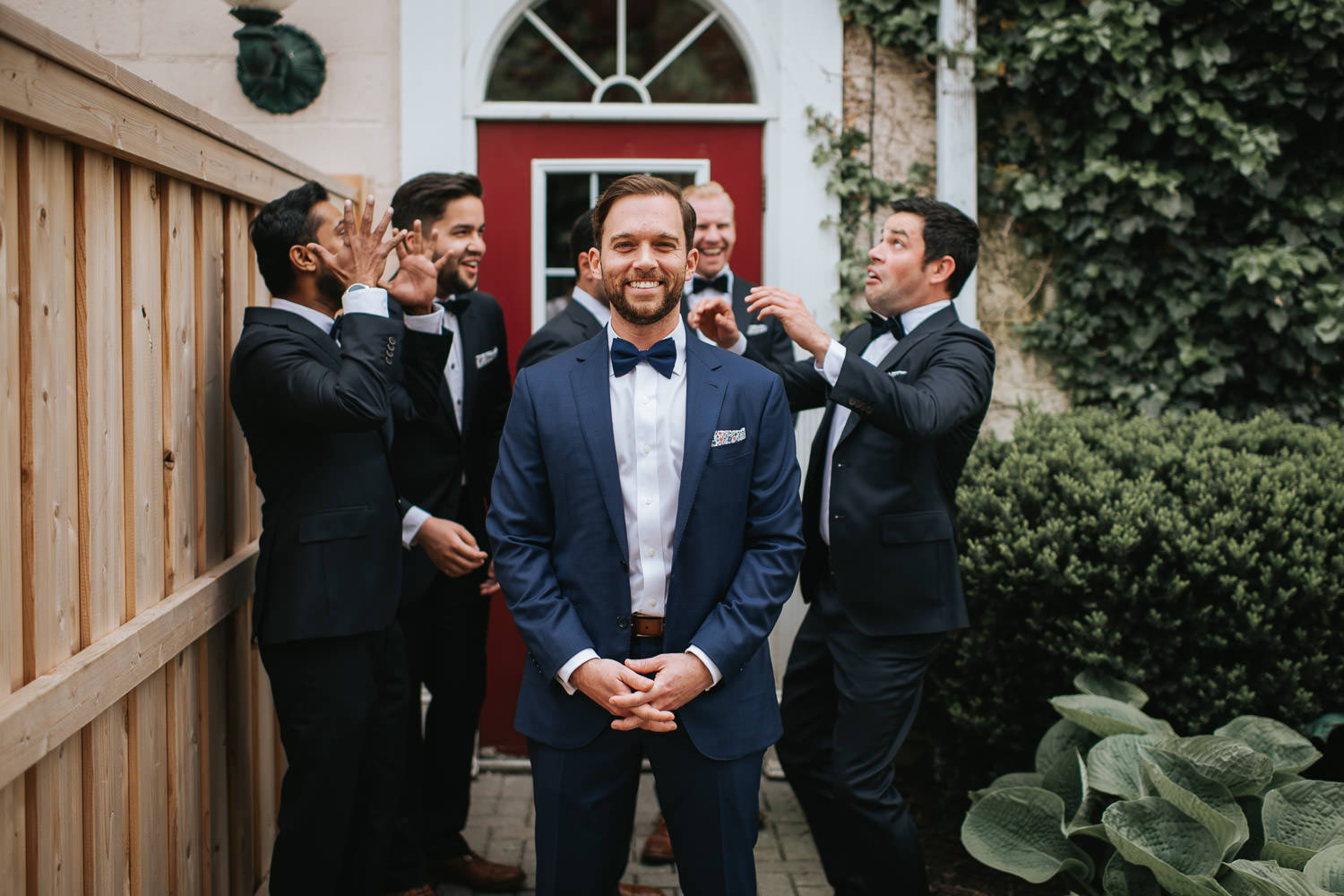 In On the Twenty Wedding Groom and groomsmen getting ready