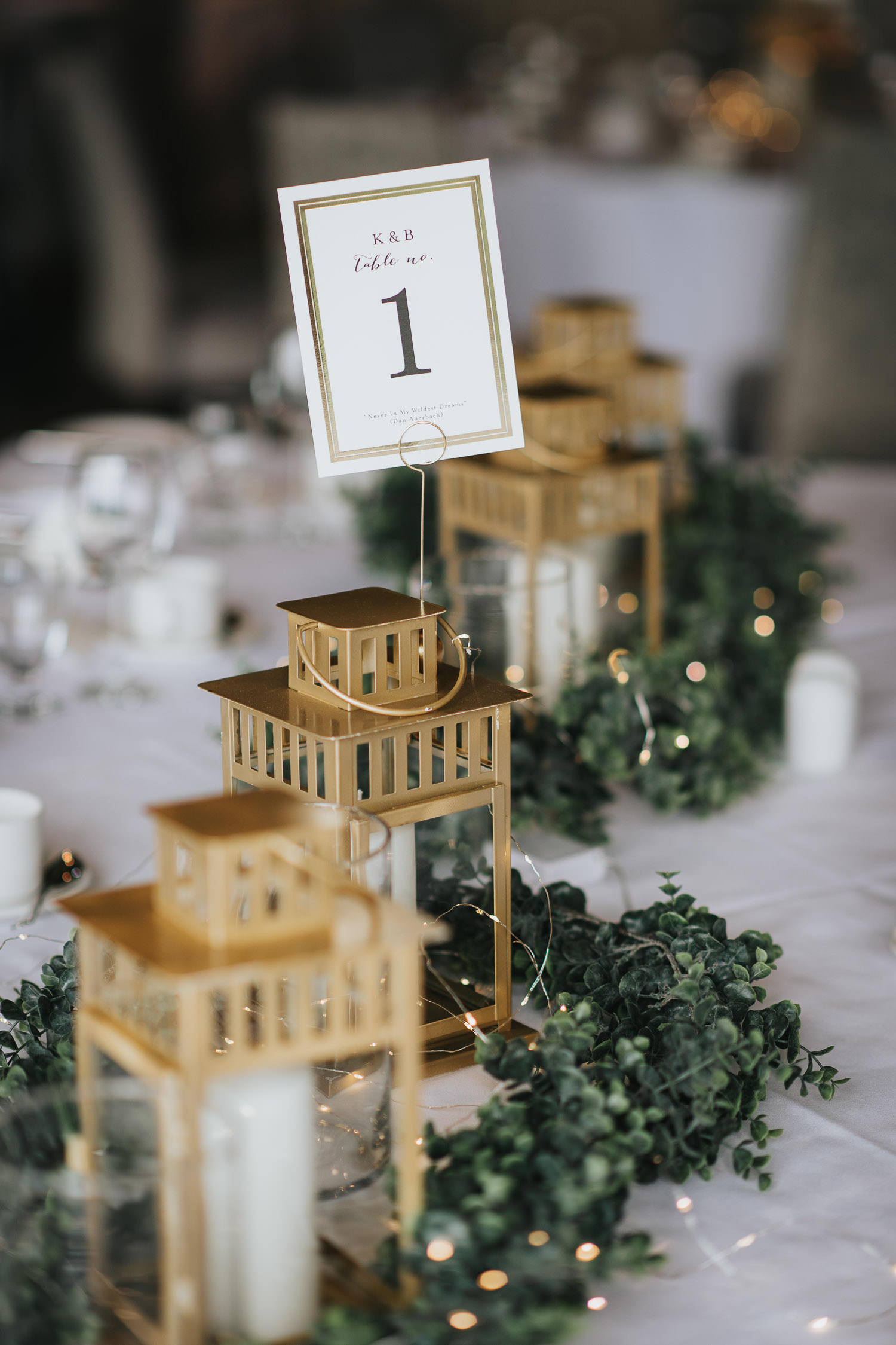 Inn On the Twenty Wedding Reception Table Setup