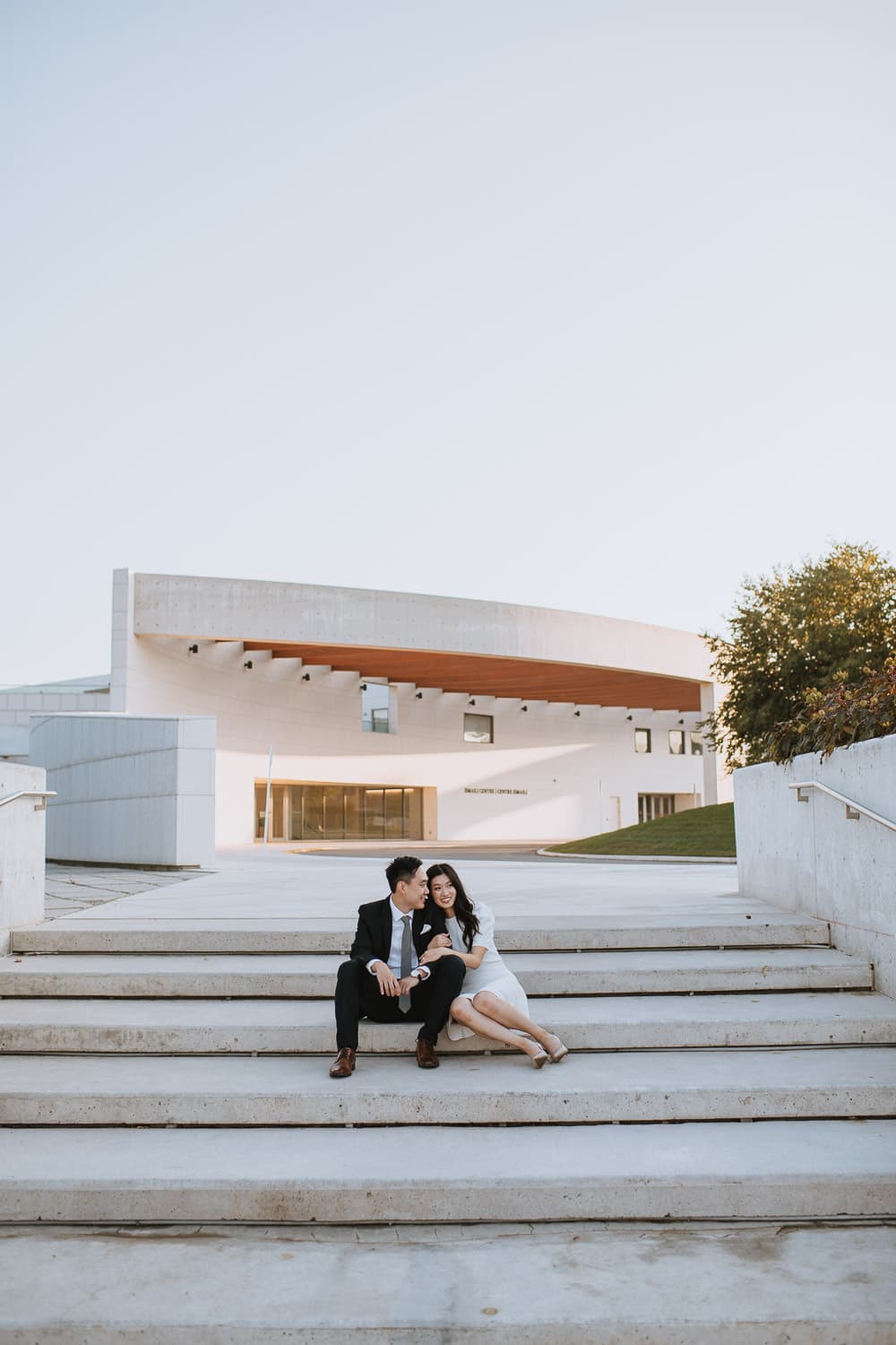 Aga Khan photoshoot at sunset by the stairs with minimalist style
