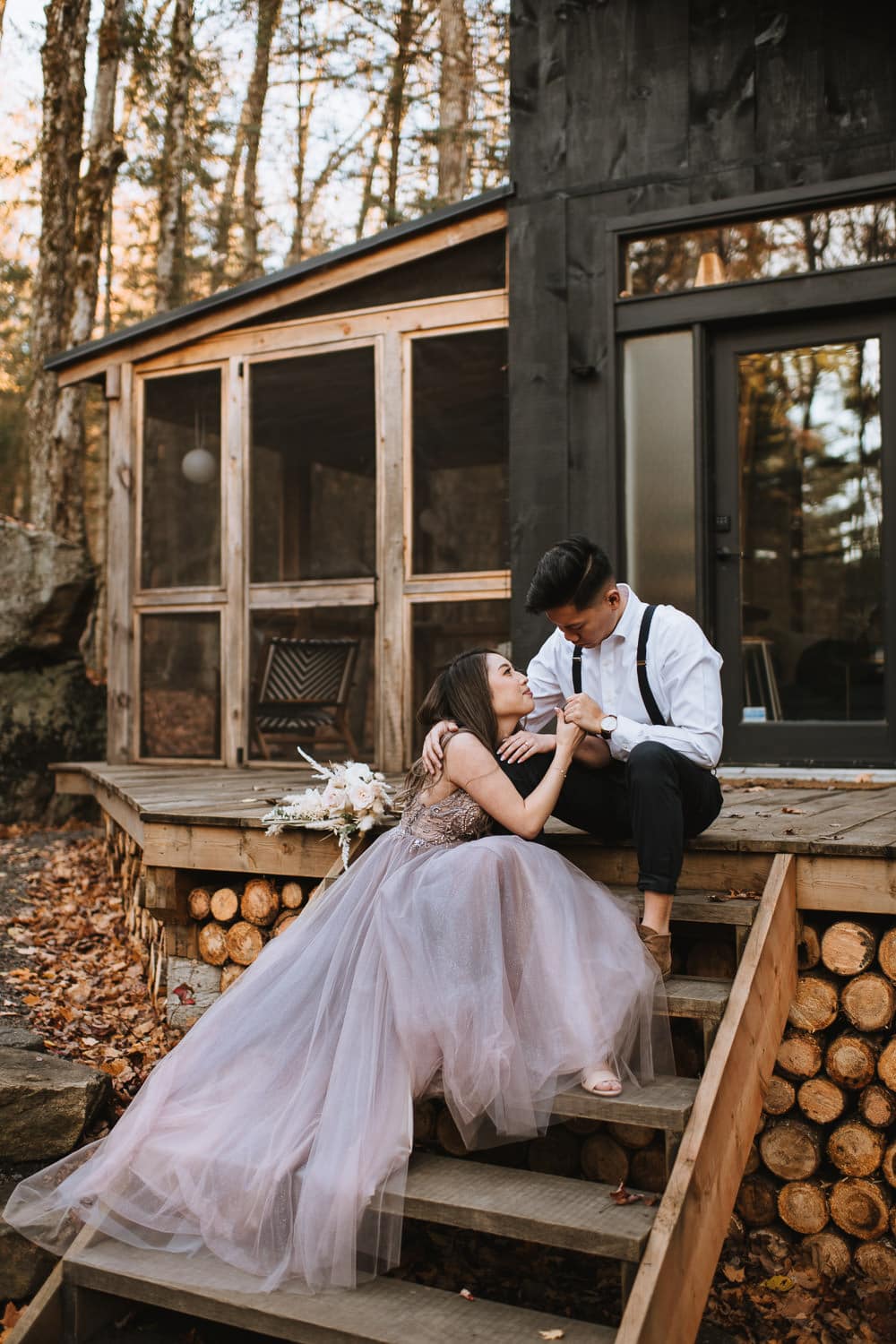 Muskoka Cottage fall engagement shoot