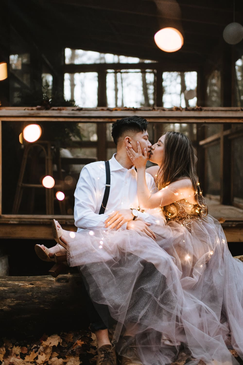 Muskoka Cottage engagement photos in fall