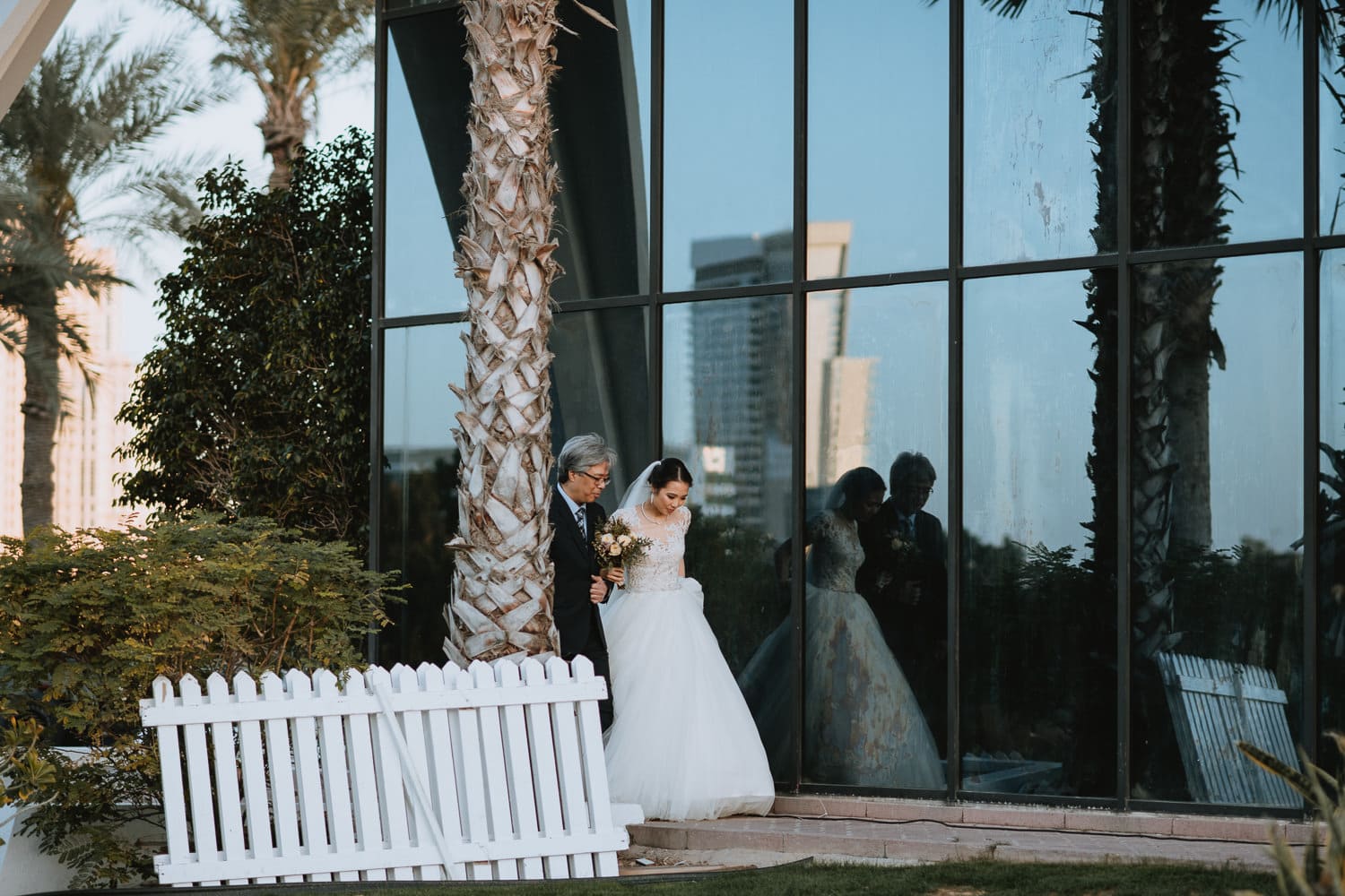 Dubai Outdoor Wedding Father and bride