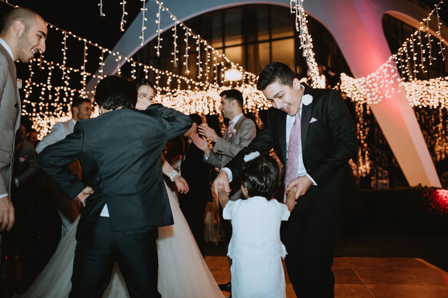 Outdoor Evening Wedding Reception Celebration