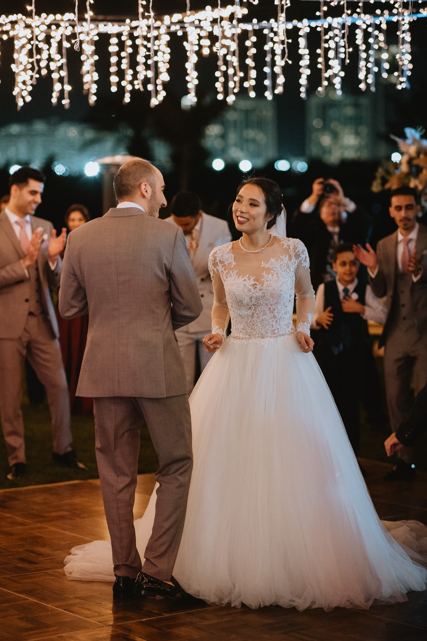 Outdoor Evening Wedding Reception Dance