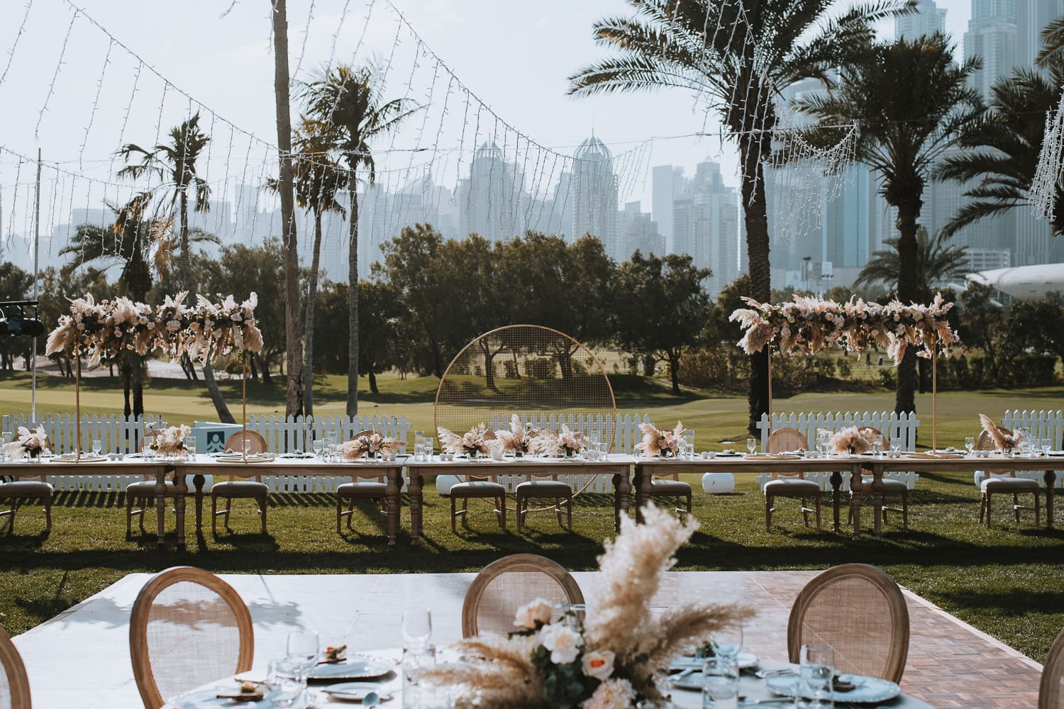 Pampas Grass Boho Chic Wedding Reception Headtable
