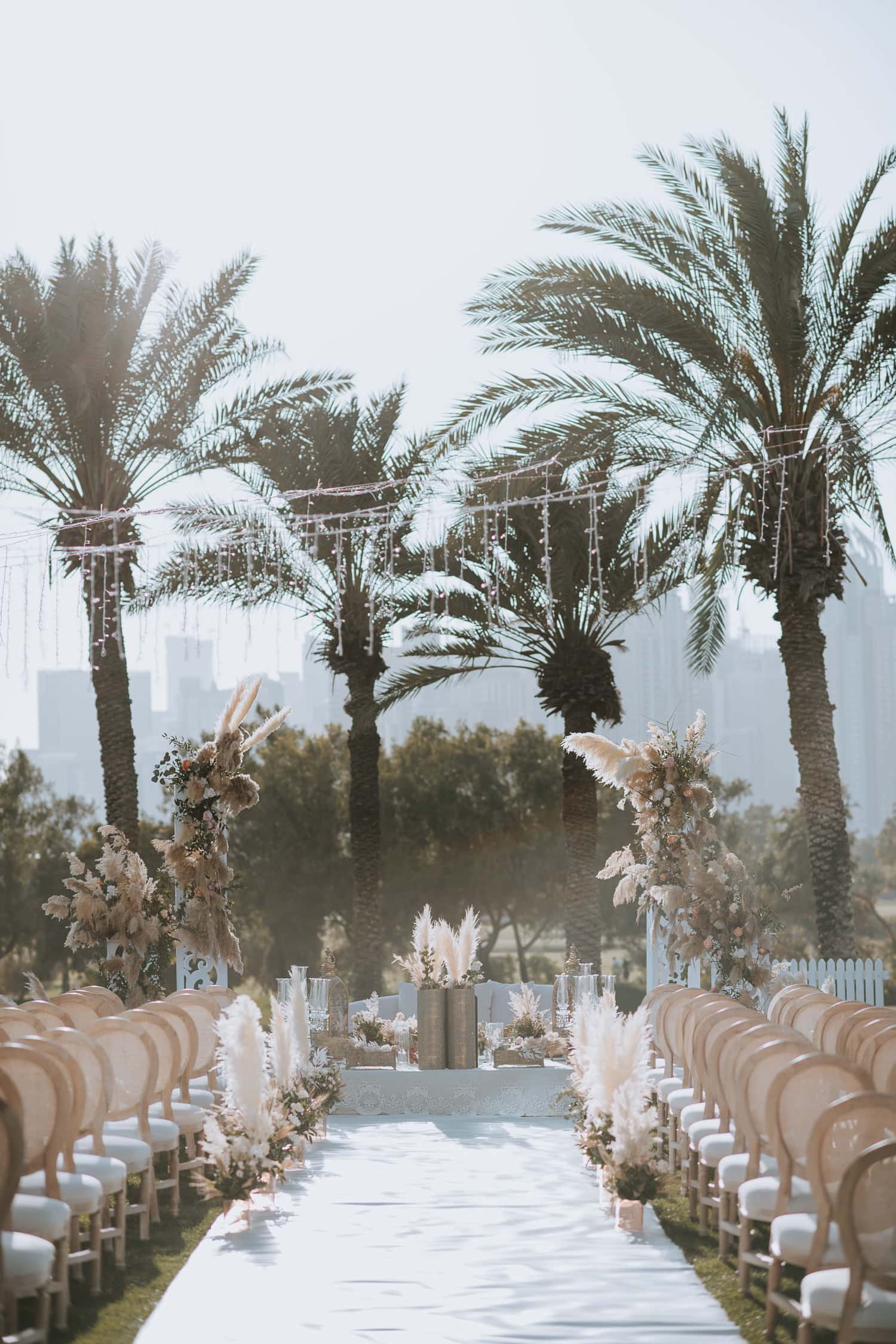 Emirates Golf Club Outdoor Wedding Ceremony Decor