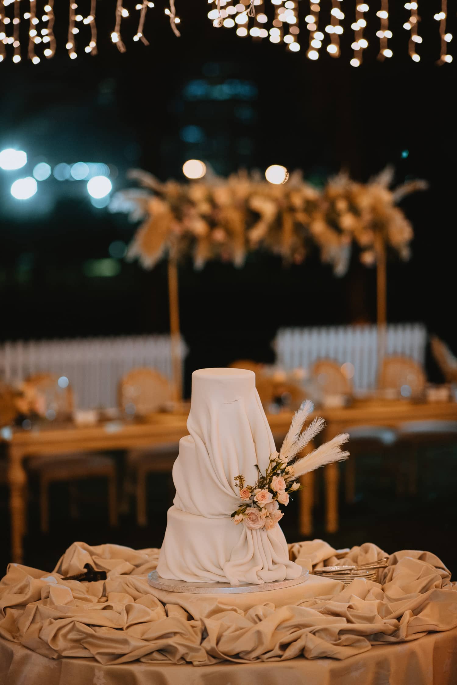 Whimsical Outdoor Wedding Reception Cake