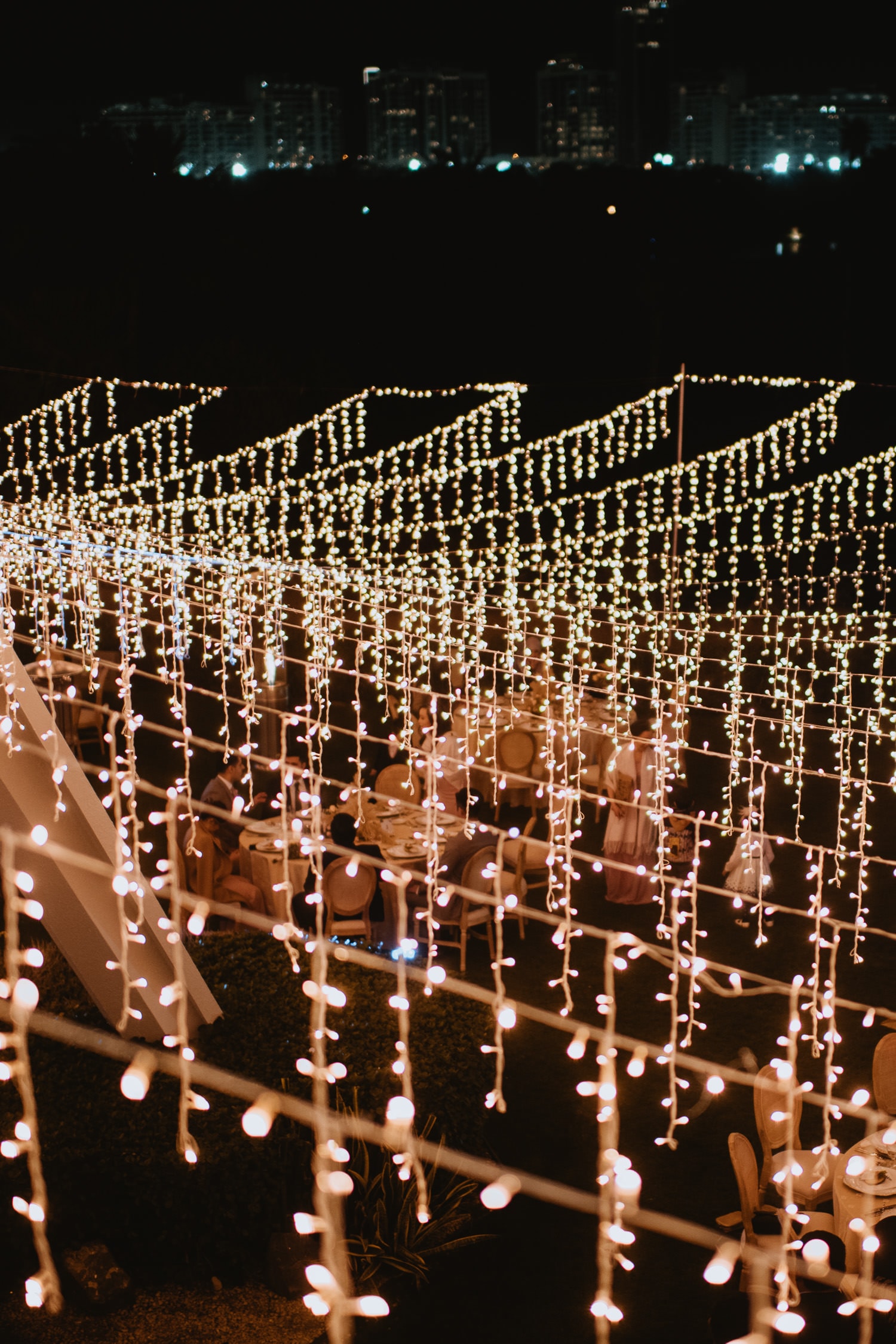 Outdoor Wedding Reception string light