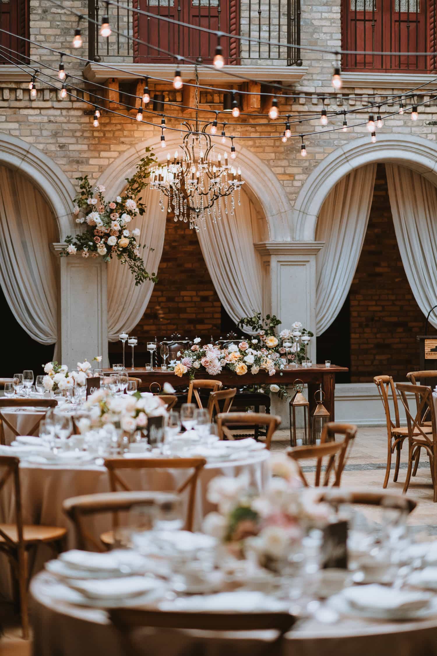 Hacienda Sarria Courtyard Wedding Reception Decor